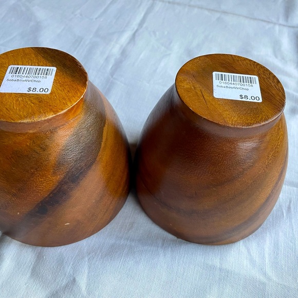 Wooden vintage Fruit Basin and Bowls - Picture 8 of 9